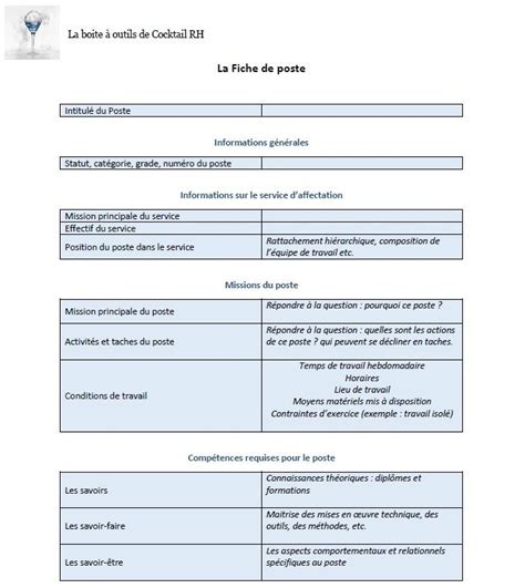 rh fiche métier.